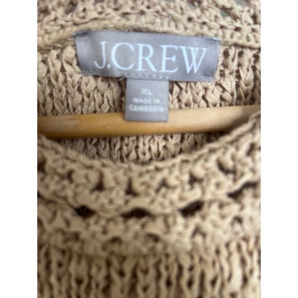 JCrew High Neck Textured Pointelle Sweater Tank Tan XL - Picture 3 of 8